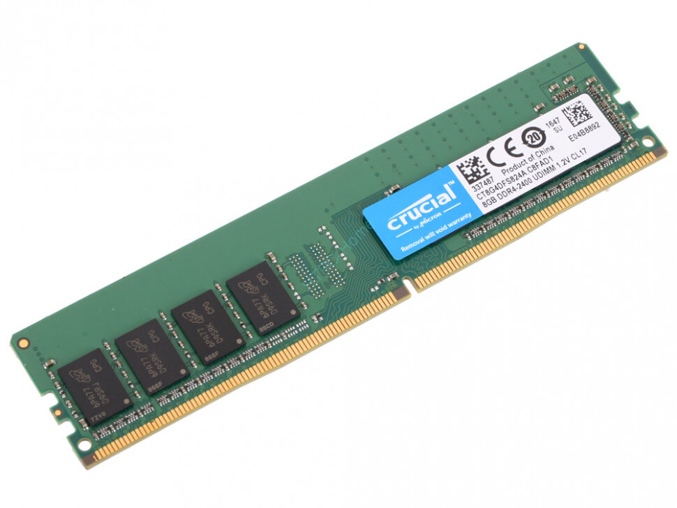 Оперативная память Crucial 8 ГБ DDR4 2400 МГц DIMM CL17 CT8G4DFS824A