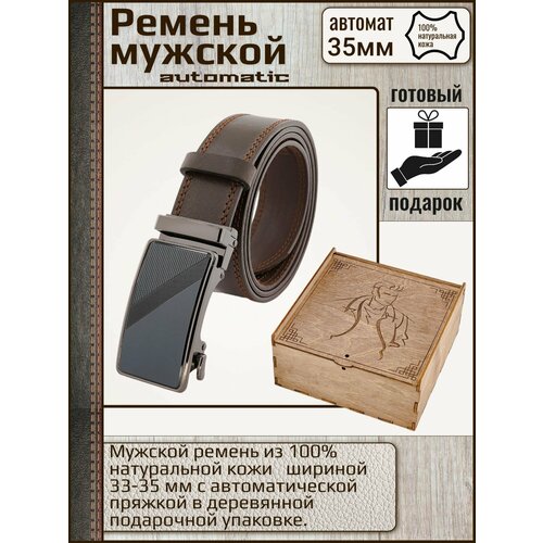 фото Ремень , размер 115, коричневый aksy belt