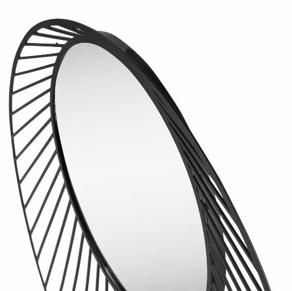 Зеркало декоративное Palm круг 50 см цвет чёрный - фотография № 4