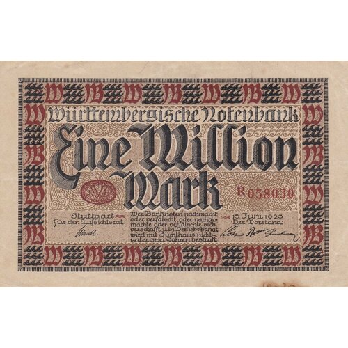 Германия (Веймарская Республика) Штутгарт 1000000 марок 1923 г.