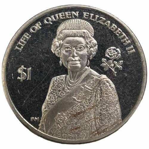 монета 1 доллар в запайке пять портретов королевы великобритании елизаветы ii ниуэ 2022 unc Брит. Виргинские острова 1 доллар 2012 г. (Жизнь Королевы Елизаветы II - Портрет королевы)