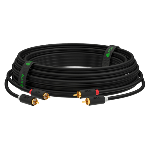 GCR Кабель 20.0m аудио 2 х RCA / 2 х RCA , GOLD, черный, GCR-53114 (GCR-53114)