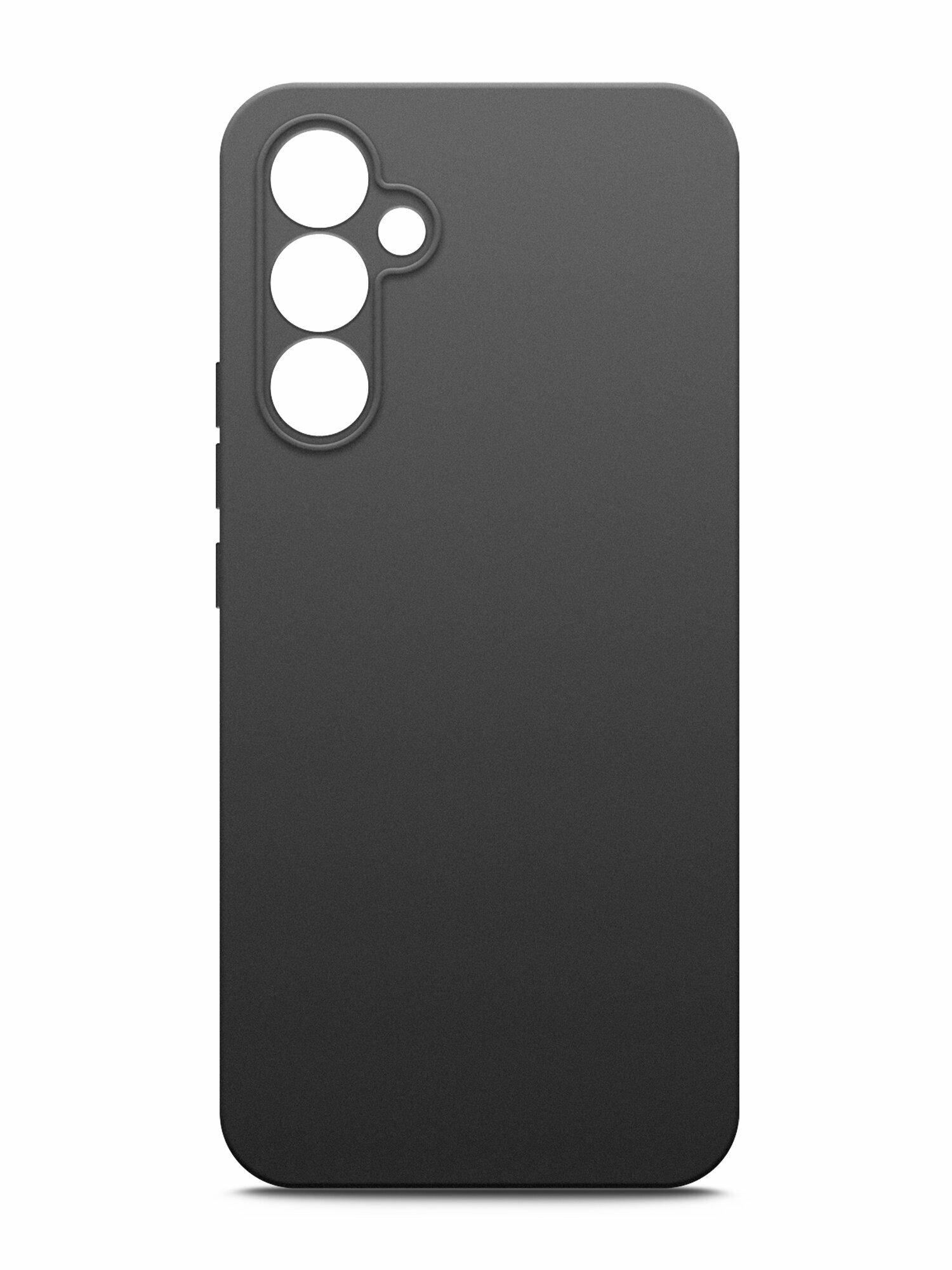 Чехол на Samsung Galaxy A34 (Самсунг Галакси А34) черный матовый силиконовый с защитой (бортиком) вокруг камер, Miuko
