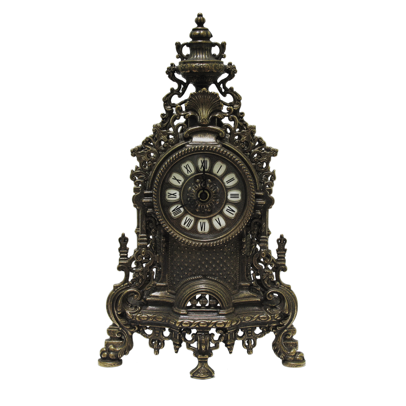 Часы Барокко каминные под бронзу AL-82-103-ANT Италия