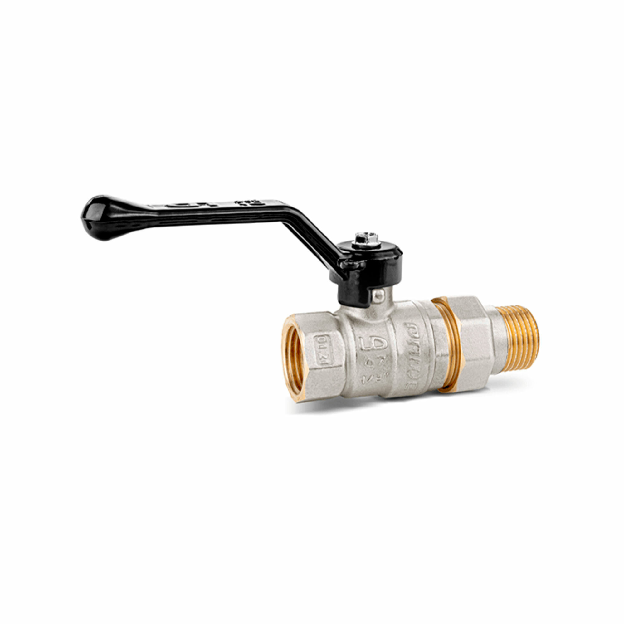 фото Кран шаровой латунный LD Pride 47.32. В-ГШ. Р Ду 32 Ру 25 вн-американка, (рычаг)