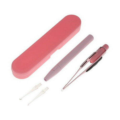 Пинцет Luazon LP-03 подсветка палочка для чистки ушей 2 насадки от батареек не в комп 485₽