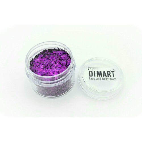 Глиттер сухой 'Dimart' фиолетовый голографический микс 30мл.