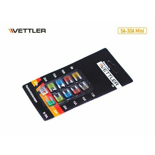 VETTLER Предохранитель плоский Mini 5А-30А (10шт) блистер VETTLER vettler предохранитель плоский maxi 100а vettler