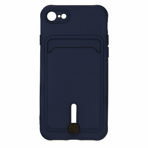 Чехол для iPhone 7/8/SE с отделением для карт Button Card Case темно-синий чехол для iphone 12 pro max с отделением для карт button card case темно синий