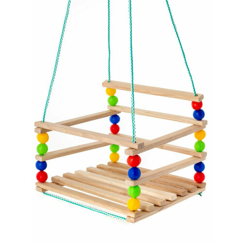 Качеля детская, качели Енотка, подвесные, для детей, экологичная, с опорой,