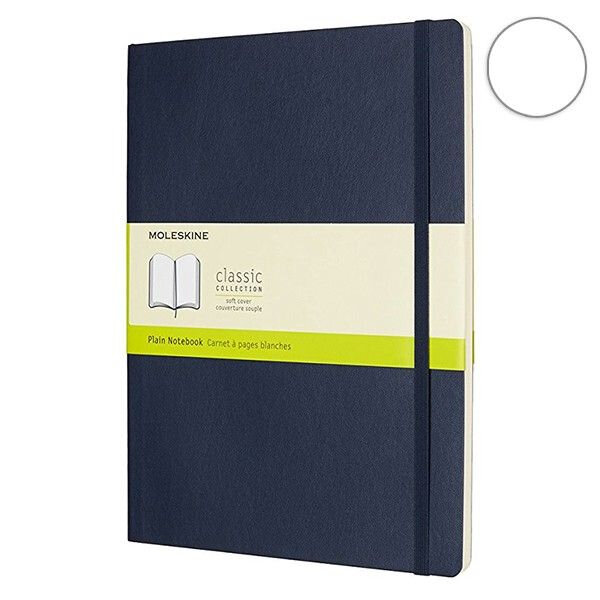 Блокнот Moleskine CLASSIC SOFT QP623B20 XLarge 190х250мм 192стр. нелинованный мягкая обложка синий сапфир