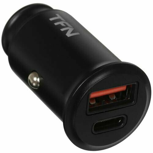 Автомобильное ЗУ TFN RAPID+SCP/QC/PD 30W черный сетевое зарядное устройство tfn rapid a c pd usb usb type c 18w qc pd 3 0 белое