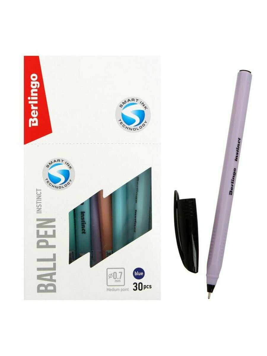 Ручка шариковая Berlingo Instinct 0,7мм синяя корпус микс