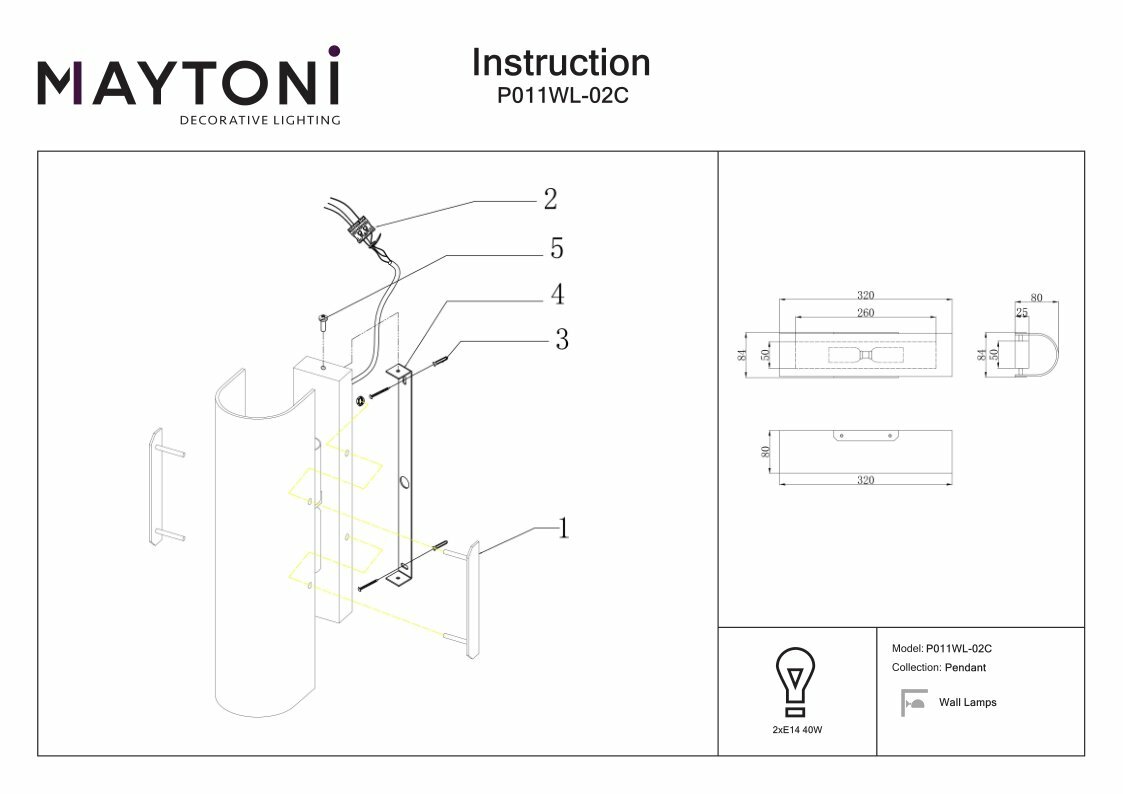Бра Maytoni Gioia P011WL-02C - фото №12