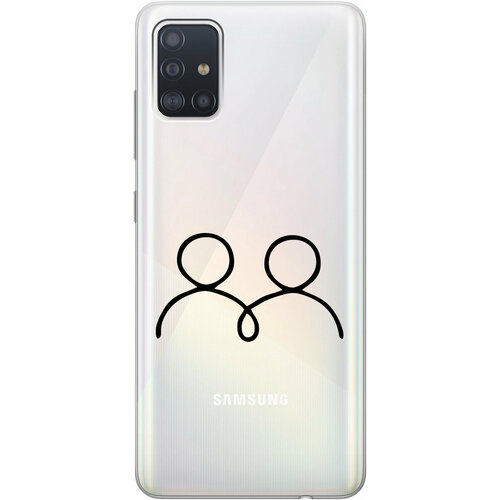 Силиконовый чехол на Samsung Galaxy A51, Самсунг А51 с 3D принтом Couple Lines прозрачный силиконовый чехол на samsung galaxy a51 самсунг а51 silky touch premium с принтом couple lines сиреневый