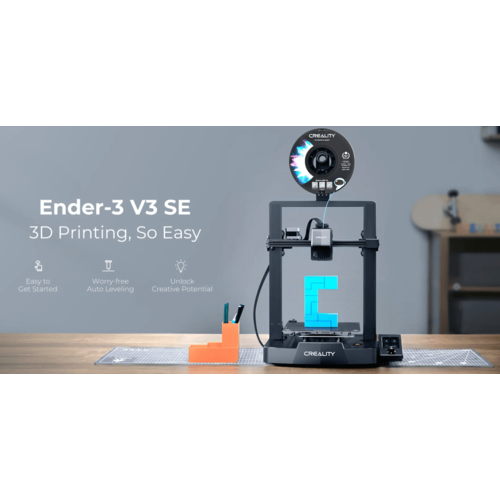 Creality 3D принтер Creality Ender-3 V3 SE, размер печати 220x220x250mm, FDM, PLA/TPU(95A)/PETG, max 250 мм/с, датчик CR Touch (автоматическое выравнивание стола), SD Card (набор для сборки)