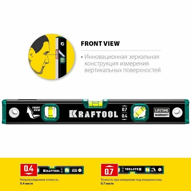 Уровень с зеркальным глазком GRAND KRAFTOOL 400 мм