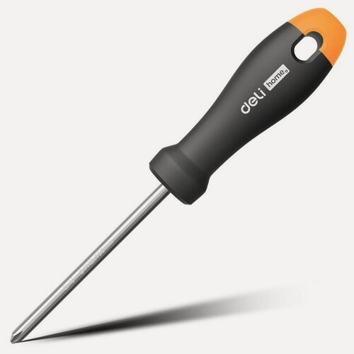 Изображение товара Крестовая отвертка Deli "Home Series Gray" HT1206C PH2x150мм, Cr-V, Soft Touch рукоятка, эксклюзивный дизайн, подарочная упаковка