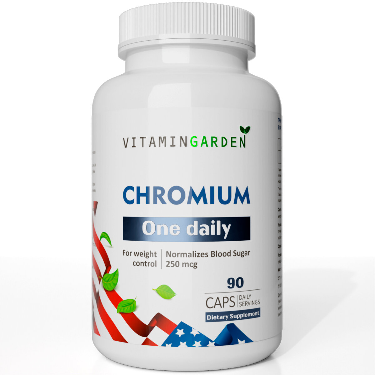 Хром, пиколинат хрома 250 мкг, для снижения веса и контроля аппетита, витамины для женщин и мужчин, 90 капсул