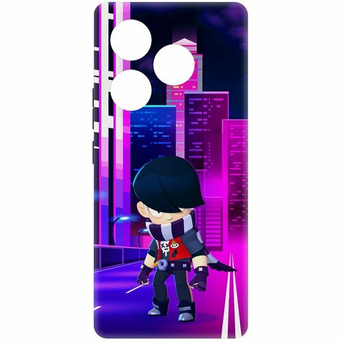 Чехол-накладка Krutoff Soft Case Brawl Stars - Эдгар для ITEL S23+ черный чехол накладка krutoff soft case brawl stars эдгар для tcl 30e черный