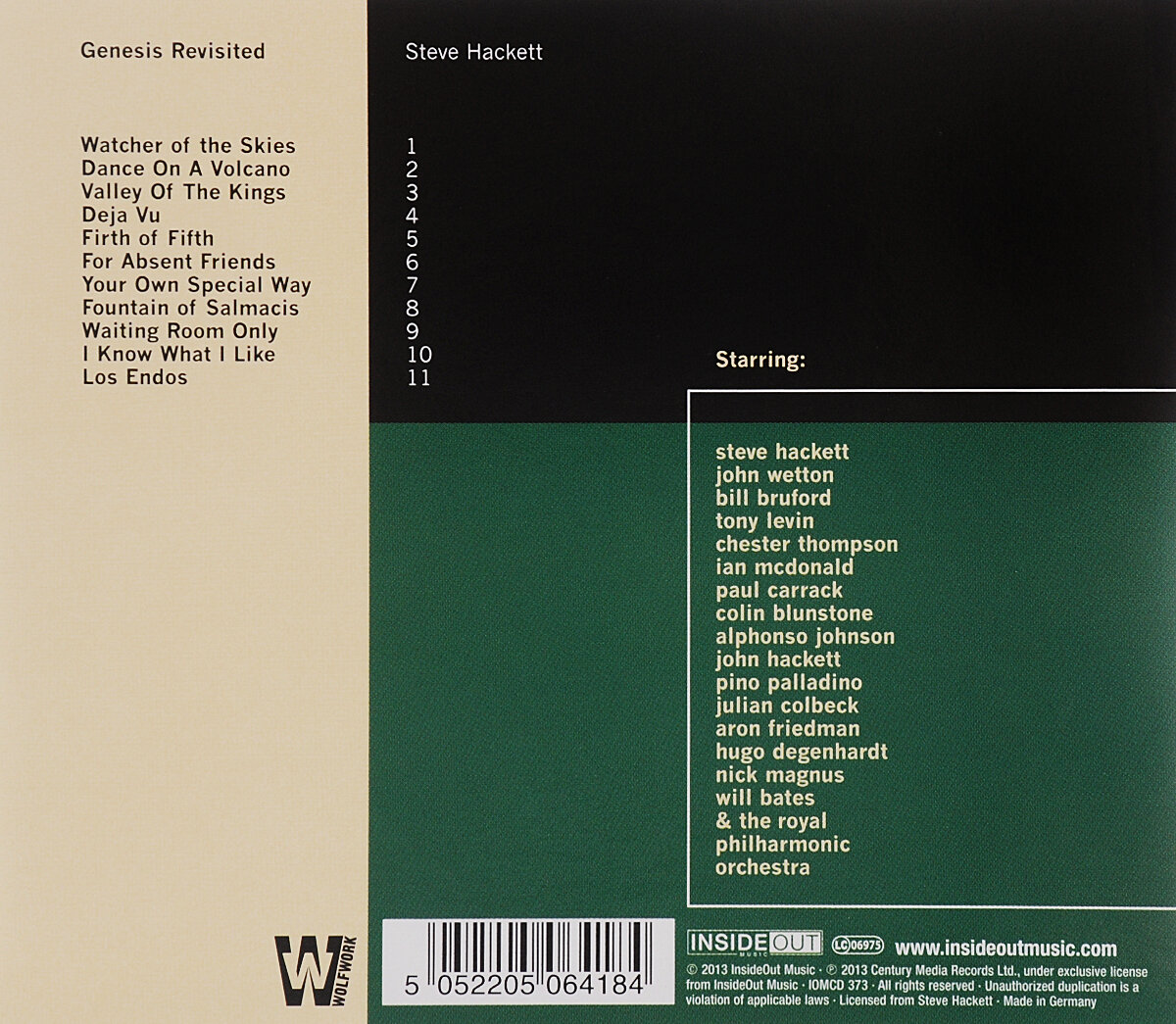 Компакт-Диски, Inside Out Music, STEVE HACKETT - Genesis Revisited I (CD) Медиа - фото №4
