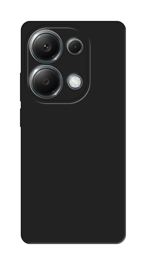 Матовый силиконовый чехол на Xiaomi Redmi Note 13 Pro 4G/Poco M6 Pro 4G / Сяоми Редми Нот 13 Про 4G/Поко М6 Про 4G с защитой камеры, черный