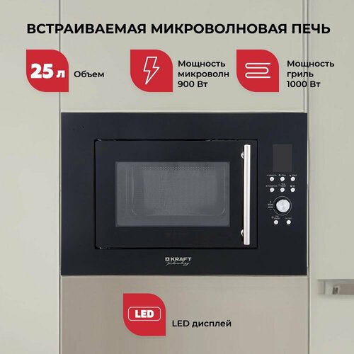 Встраиваемая микроволновая печь Kraft Technology TCH-BI25A9401DB 25 л с грилем 2039000₽