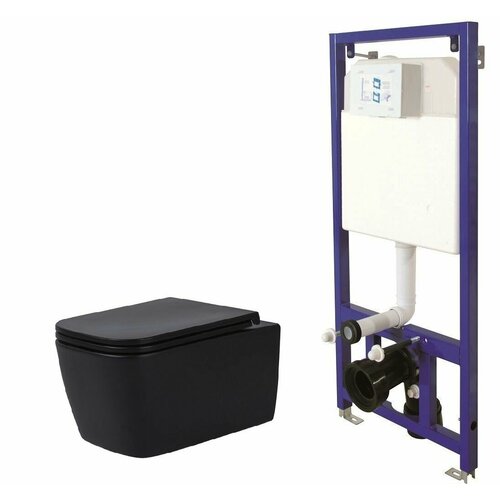 Инсталляция с подвесным унитазом Basardo (BS-112-119BL) комплект 2 в 1
