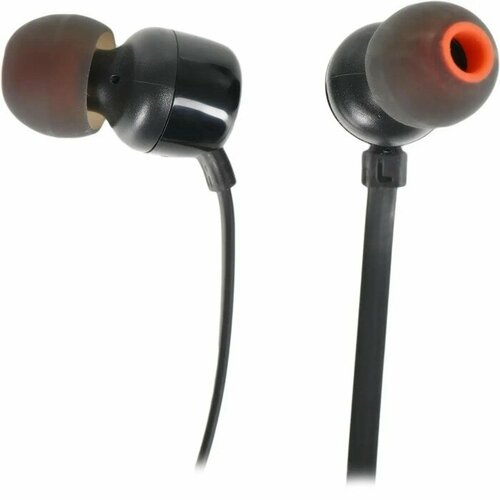 Наушники JBL T110, вакуумные, микрофон, 100дБ, 16 Ом, 3.5 мм, 1.2 м, черные jbl headphones t110 wired white