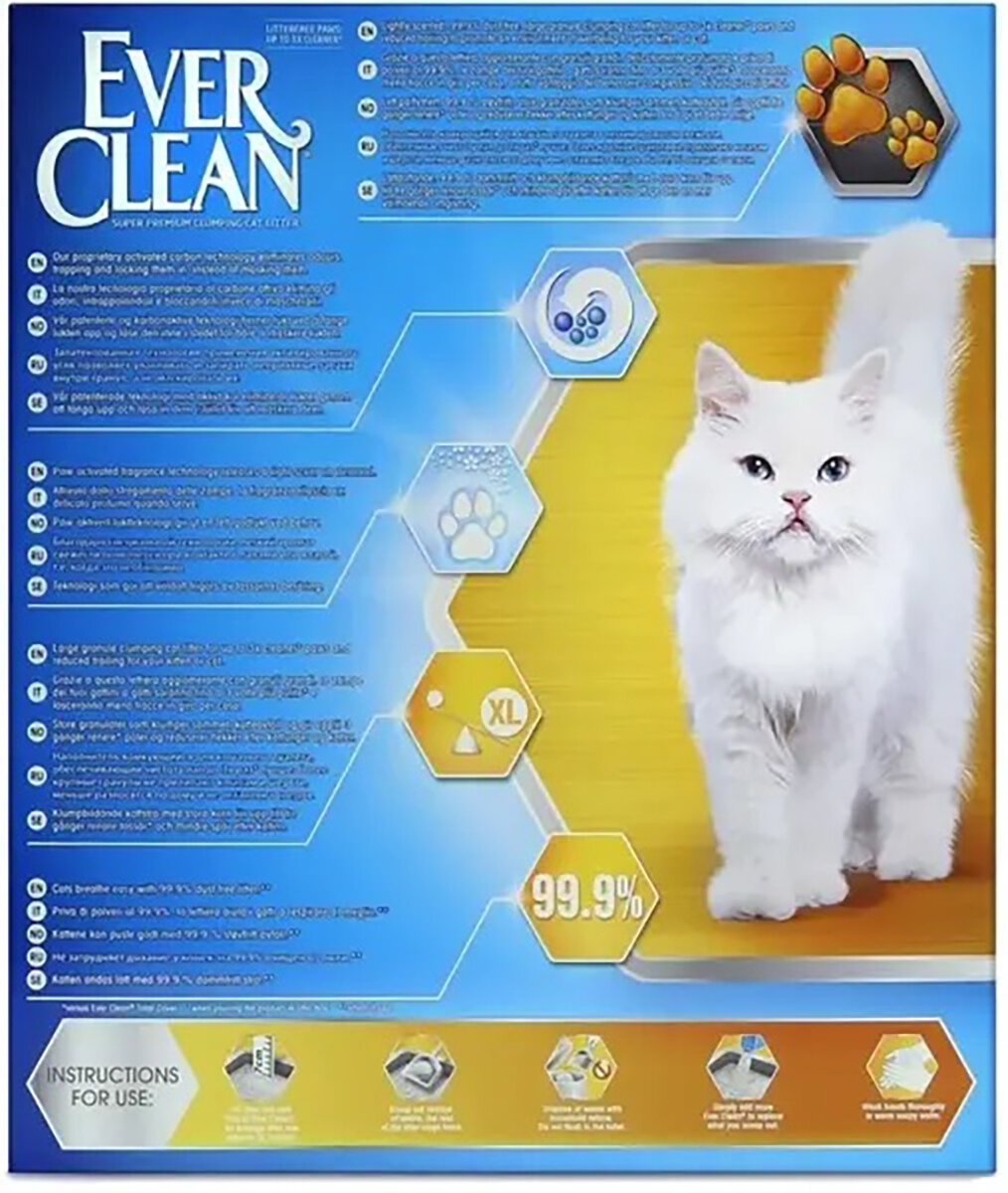 Наполнитель комкующийся Ever Clean Less Trail для длинношерстных кошек, 10кг - фото №13