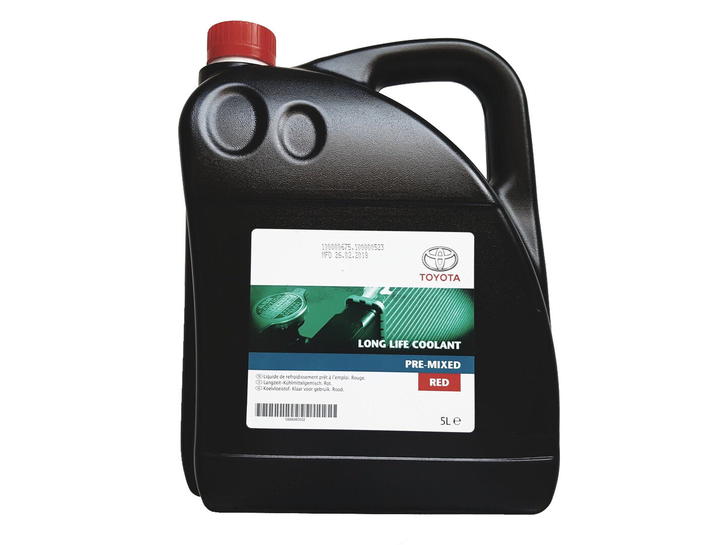 Жидкость охлаждающая Toyota Long Life Coolant, 5 л, красная, концентрат