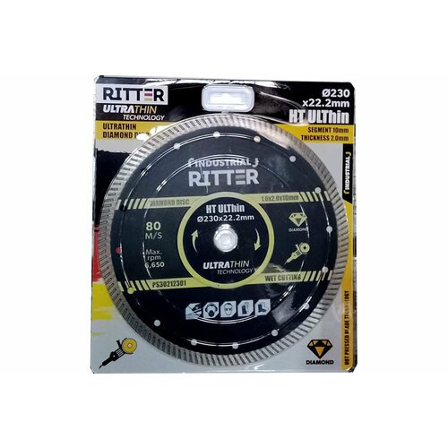 Диск алмазный Ritter HT ULThin 230х22,23 мм (1,6х2,0х10 мм) (25/5/1)PS30212301