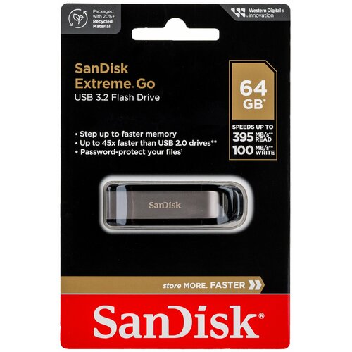 Флеш-накопитель (флэшка) SanDisk USB 3.2 Flash Drive 64 ГБ Extreme Go Type A