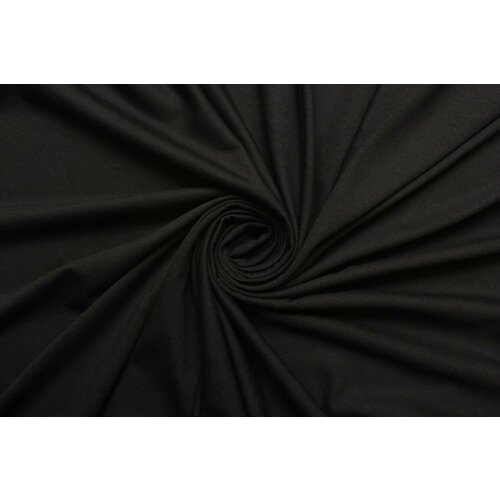 Ткань Трикотаж стрейч чёрный, ш148см, 0,5 м