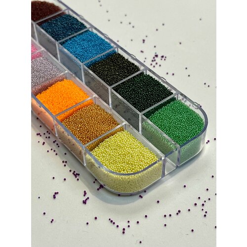 Микробисер ассорти 12 цветов по 5гр Набор 2 450₽