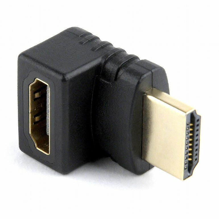 Переходник HDMI <-> HDMI Cablexpert, 19F/19M, угловой соединитель 270 градусов, золотые ра