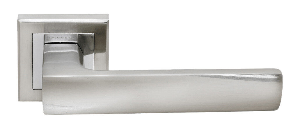 Дверные ручки для межкомнатных дверей Rucetti RAP 14-S SN/CP Белый никель/хром