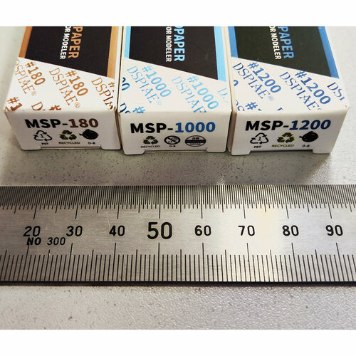 Набор самоклеящихся наждачных плёнок 75х25 мм, зерно со 180 по 1200 грит, 3х10 шт, Dspiae (Китай)