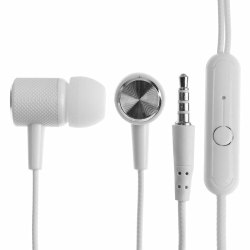 Наушники CB-51 проводные вакуумные микрофон 1 м Jack 35 мм белые 378₽