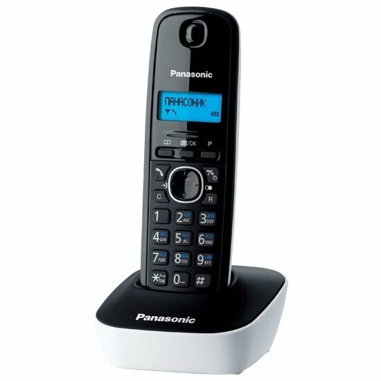 Радиотелефон домашний DECT Panasonic KX-TG1611RUW, черно-белый