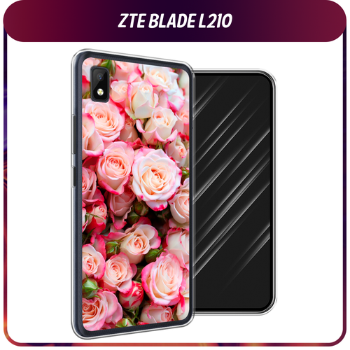 Силиконовый чехол на ZTE Blade L210 / ЗТЕ Блэйд Л210 Много роз