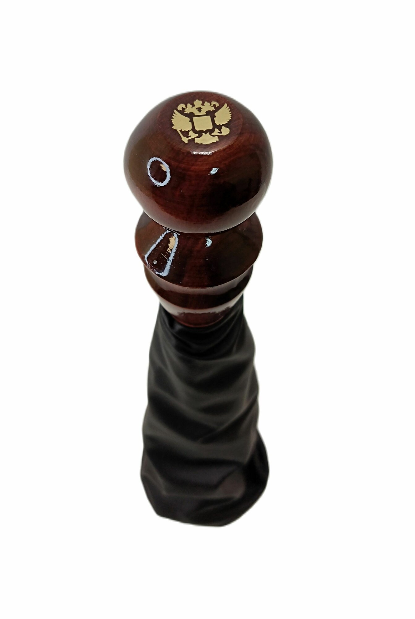 Ручка КПП + чехол (гофра) Газель искусственная кожа (деревянная ручка) герб. Высокого качества.