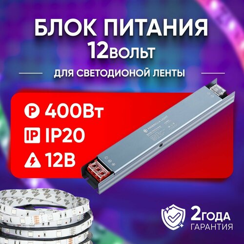 Блок питания компактный для светодиодной ленты 12V 400W IP20 LED Driver GS8812