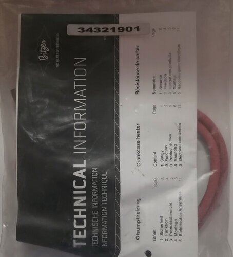 Изображение товара 343219-01 ТЭН (C2/CE2/C3/CE3), 0.120 Вт, 200.260 В, опция для компрессоров Bitzer