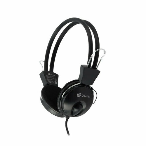 Гарнитура Oklick HS-M200 гарнитура genius hs 04s 31710156101 проводная с накладными наушниками полуоткрытая регулятор громкости микрофон с шумоподавлением разъем mini jack