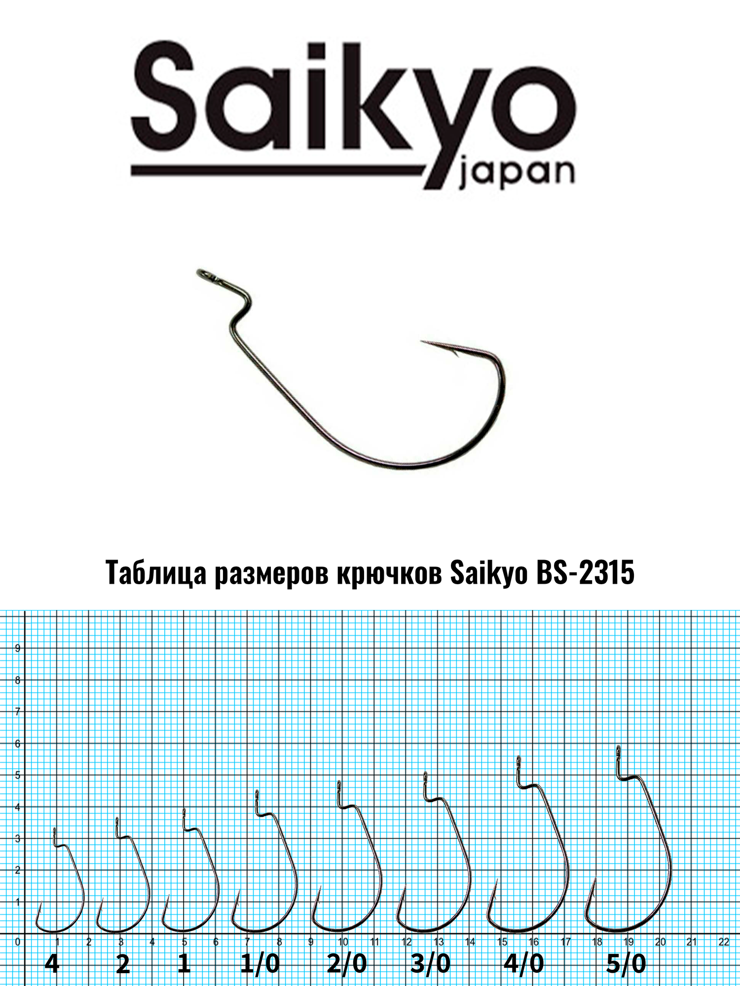Крючки Saikyo офсетный BS-2315 BN № 1/0 (10 шт)