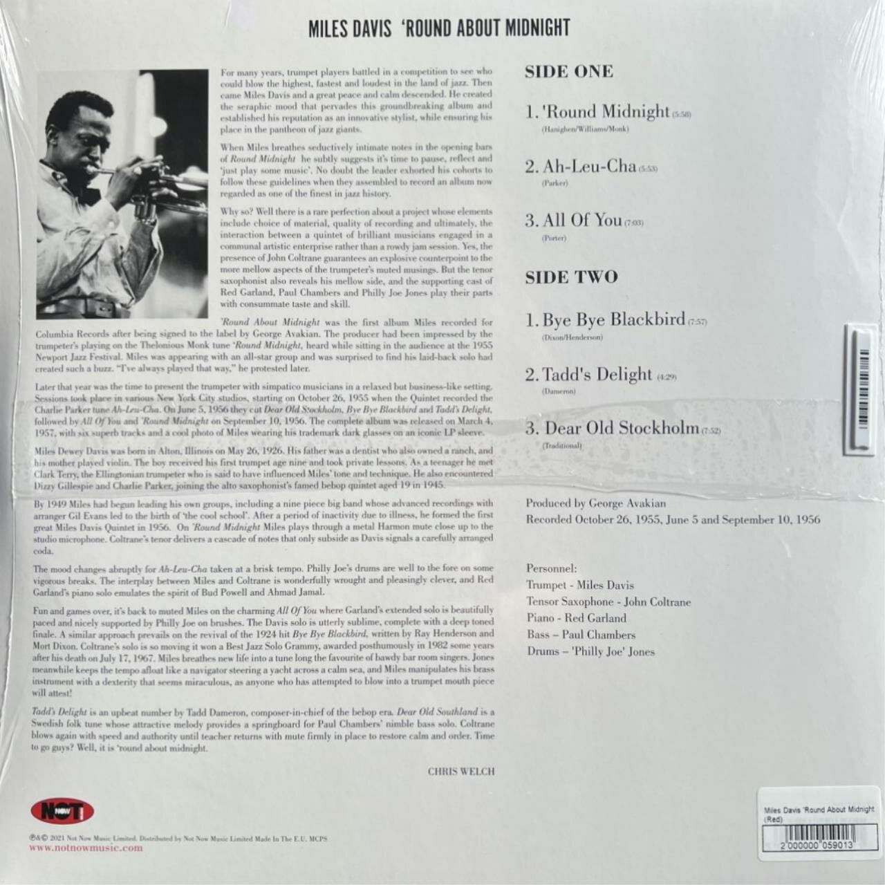 Miles Davis - Round About Midnight (LP цветная) Not Now Music Limited - фото №3