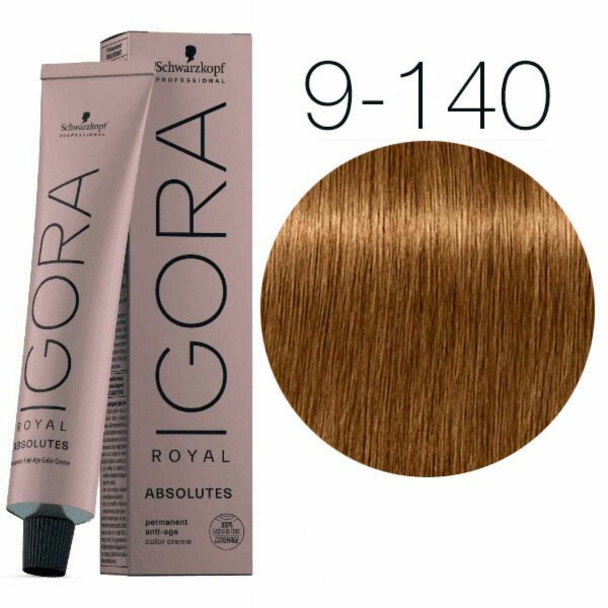 Schwarzkopf IGORA ROYAL Absolute 9-140 Блондин сандрэ бежевый натуральный Стойкая крем-краска для седых волос 60 мл