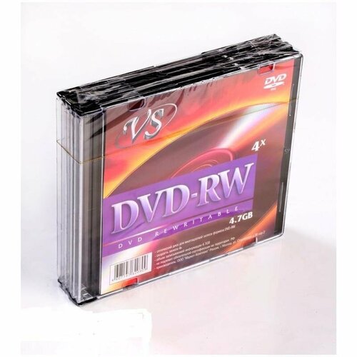 Компакт-диск VS DVD-RW, 4,7 гб, 4x, Slim box, 1 шт (VSDVDRWSL501) vs диск dvd rw 4 7 гб 4х slim 5 шт