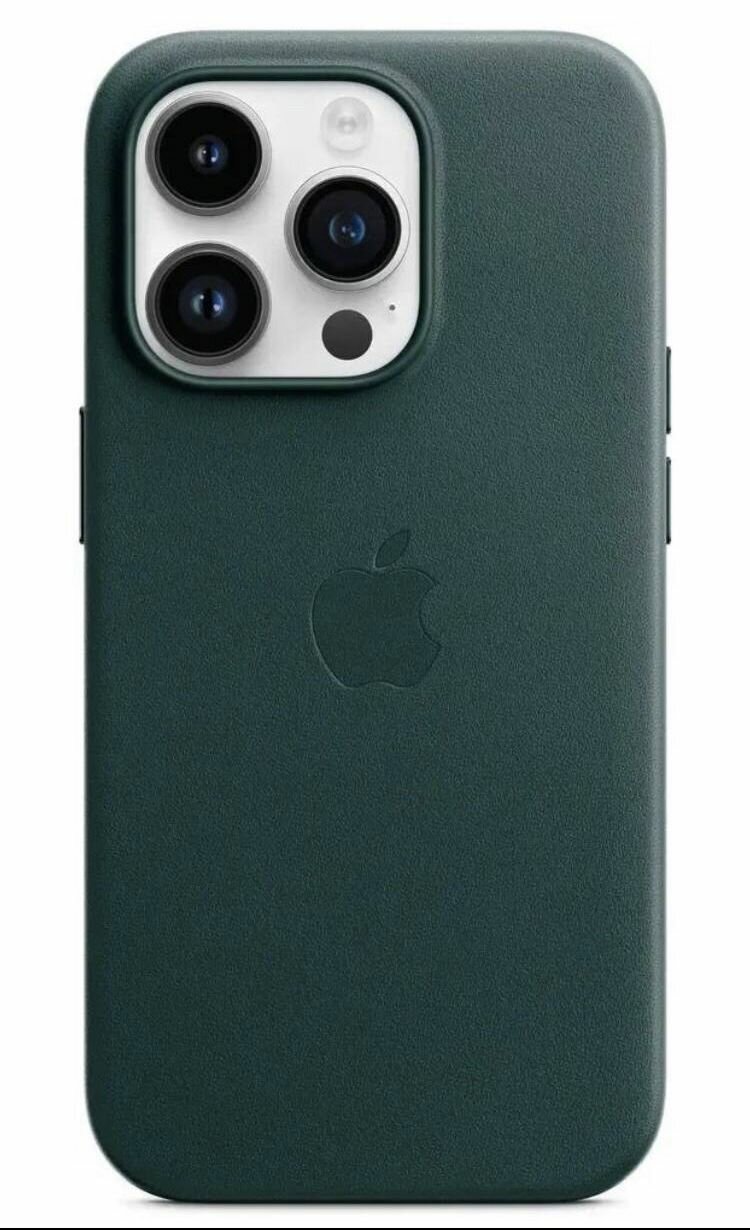 Чехол кожаный MagSafe для iPhone 14 Pro Max / Анимация NFC / Leather Case with MagSafe / Sequoia Green